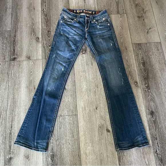Rock Revival Patti Bootcut jeans Size 27 Dark Wash - Picture 2 of 13